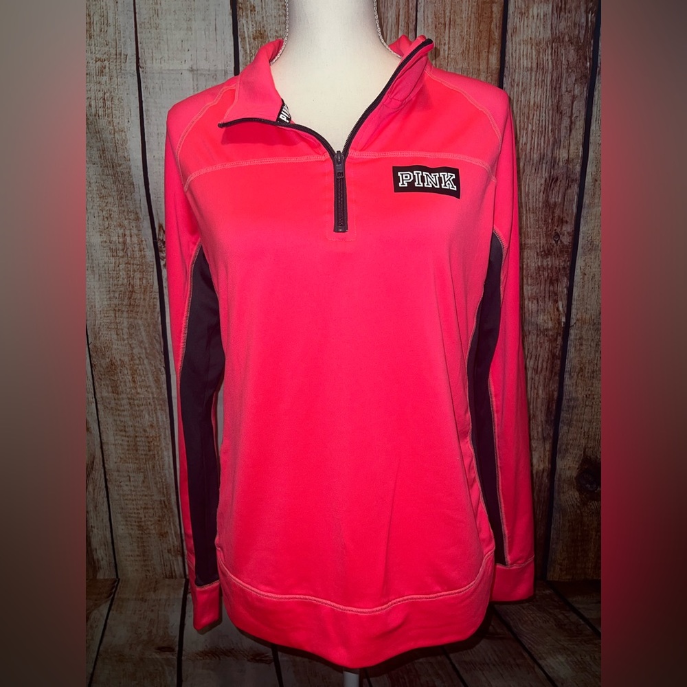 PINK Victorias Secret 1/4 zip long sleeve size Large